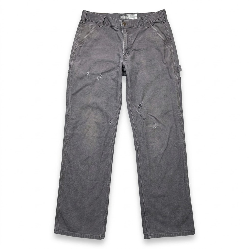 Carhartt Mens 34x32 103279 GVL Rugged Flex Relaxed Fit Gray Distressed Work Pant
